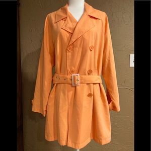 Izod Orange Trench Coat Jacket Large